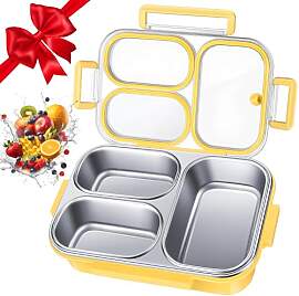 BOYUNSHI Bento Lunchbox, Brotdose Edelstahl mit 3