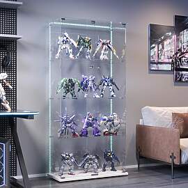 BPKADHY Glasvitrine Standvitrine mit LED