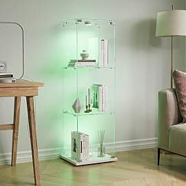 BPKADHY Glasvitrine Standvitrine mit LED