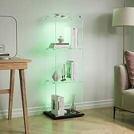BPKADHY Glasvitrine Standvitrine mit LED
