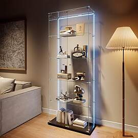 BPKADHY Glasvitrine Standvitrine mit LED,Modern