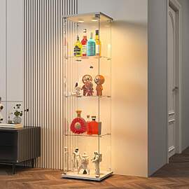 BPKADHY Glasvitrine Standvitrine mit LED,Modern
