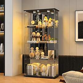 BPKADHY Glasvitrine Standvitrine mit LED,Modern