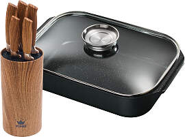 Bräter KING, braun (holzfarben), B:26cm H:8,5cm