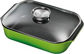 Bräter KING, grün, B:26cm L:40cm, Töpfe, mit