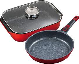 Bräter KING, rot, B:26cm H:8,5cm L:40cm, Töpfe,