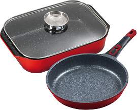 Bräter KING, rot, B:26cm H:8,5cm L:40cm, Töpfe,