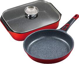 Bräter KING, rot, B:26cm H:8,5cm L:40cm, Töpfe,