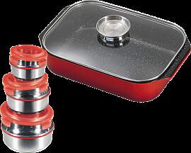 Bräter KING, silber (edelstahlfarben), B:26cm