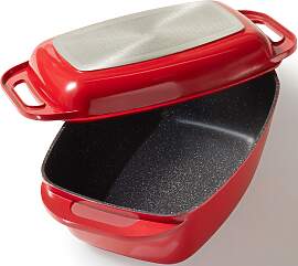 Bräter STONELINE, rot, B:25,5cm H:12,1cm L:43cm,