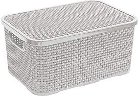 Branq Rattan Aufbewahrungsbox mit Deckel 10 Liter