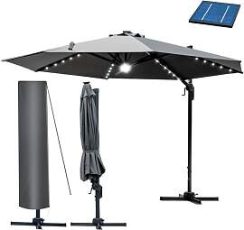 BRAST Alu Sonnenschirm Ampelschirm | Ø300cm Grau