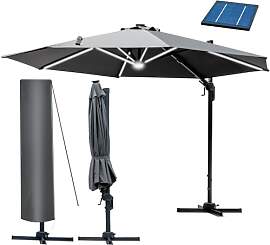 BRAST Alu Sonnenschirm Ampelschirm | Ø360cm Grau