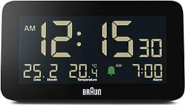 Braun Digitaler Wecker mit Datums-, Monats- und