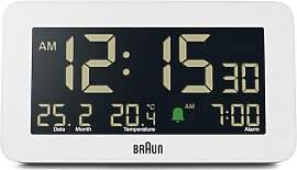 Braun Digitaler Wecker mit Datums-, Monats- und