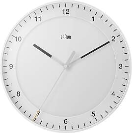 Braun Klassische große analoge Wanduhr leisem