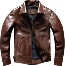 Braune Herbst-Lederjacke für Herren, lässiger