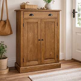 Braunes Vertiko im Landhauslook