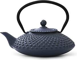 Bredemeijer flache blaue gusseiserne Teekanne 1.25 