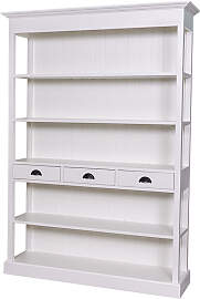 Breites Landhaus Regal mit Schubladen natur