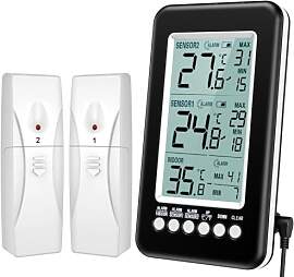 Brifit Kühlschrankthermometer mit Alarm,
