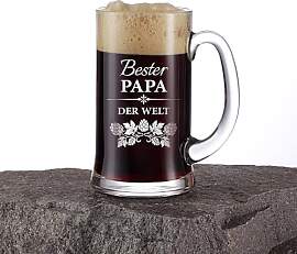 Brilant Bierglas mit Gravur Bester Papa der Welt - 