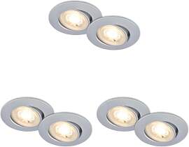 BRILONER - 2er Set LED Einbaustrahler 230V flach,