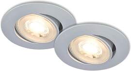 BRILONER - 2er Set LED Einbaustrahler 230V flach,