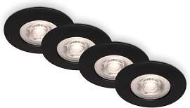 BRILONER - 4er Set LED Einbaustrahler 230V flach,