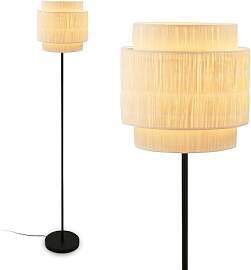 BRILONER - Stehlampe mit Bastschirm, Ein/Aus