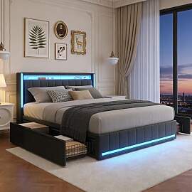 BRILVERDE Polsterbett 180x200 mit Stauraum,