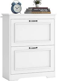 Brinlawb Schuhschrank Weiss Schuhkipper mit 2
