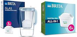 BRITA Glas Wasserfilter-Kanne hellblau (2,5l)