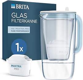 BRITA Wasserfilter Kanne Glas hellblau (2,5l)