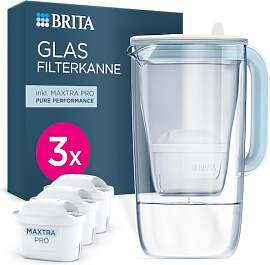 BRITA Wasserfilter Kanne Glas hellblau (2,5l)