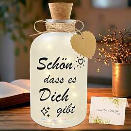Brmeday LED Flaschenlicht mit Spruch Schön DASS