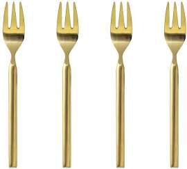 Broste Copenhagen Tvis Kuchengabel 4er-Set Gold 
