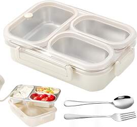 Brotdose Metall mit 2 Trennfächern, 1000ml Bento