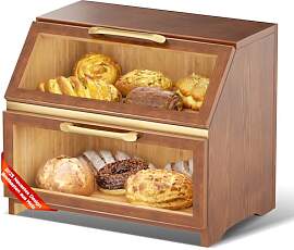Brotkasten mit Belüftung aus Holz für die