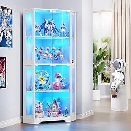 BROTTAR Eckvitrine mit Glastüren, Tall 165cm Eck