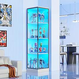 BROTTAR Eckvitrine mit LED Beleuchtung,