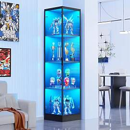 BROTTAR Vitrine mit LED Beleuchtung, Acryl Vitrine 