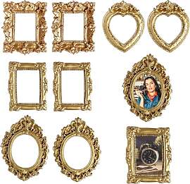 BRTNUP 8er Pack Mini Vintage Rahmen, Goldfarbene