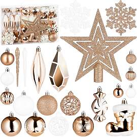 BRUBAKER 128 Stück Premium Christbaumschmuck -