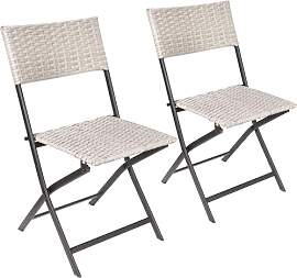 BRUBAKER 2er Set Gartenstuhl Lugano - Polyrattan