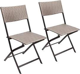 BRUBAKER 2er Set Gartenstuhl Toskana - Polyrattan
