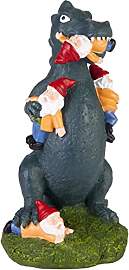 BRUBAKER Gartenfigur Drache frisst Gartenzwerge -