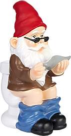 BRUBAKER Gartenzwerg auf dem Klo - Zwerg auf