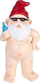 BRUBAKER Gartenzwerg Nackt - FKK Zwerg mit Bier