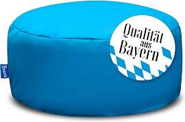 Bruni Pouf Sitzhocker M in Blau – runder